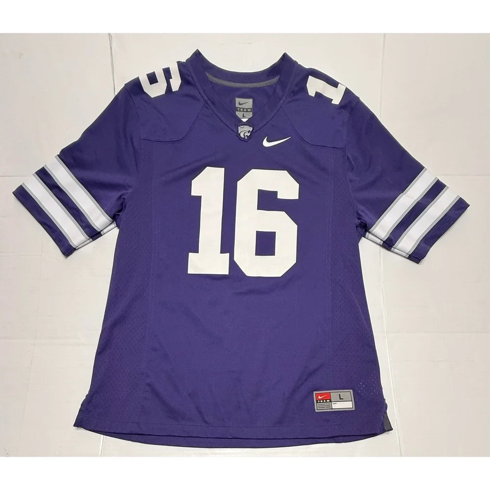 Nike Kansas State Wildcats K-State Football Jersey 16 Purple Mens Large L